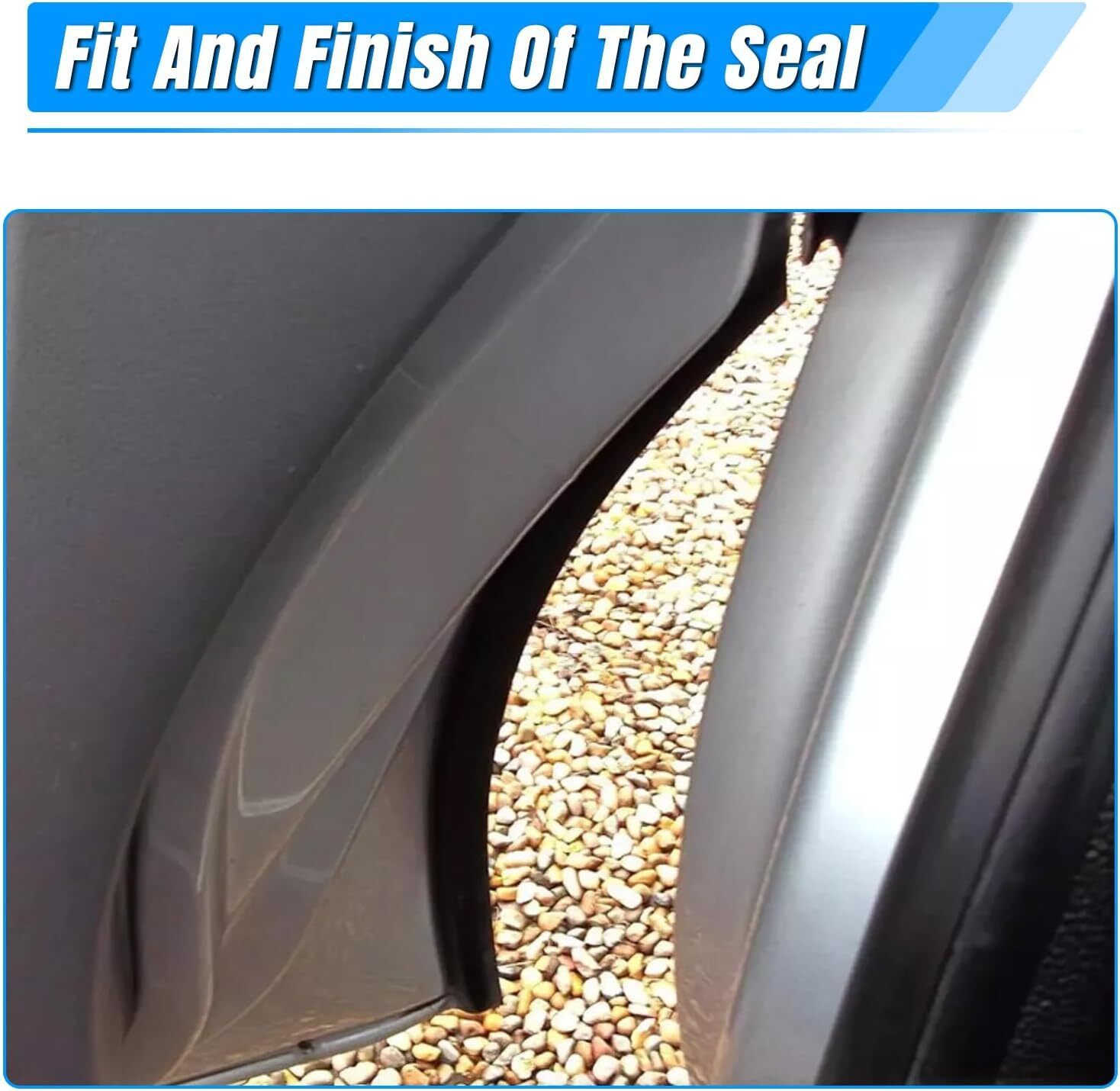 Front Door Wheel Arch EPDM Rubber Weatherstrip Seals With Clips OE 7H0837565A 7H0837566A 2 Pcs Set - Image 5