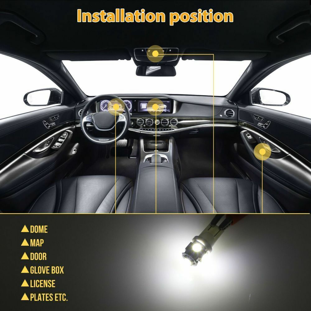 42Pcs Car Interior White LED Light Bulbs Combo Kit For Dome Map Door Trunk License Plate 12V - Image 5