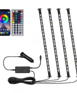 Alternative view of 4-Piece 72 LED Car Footwell Atmosphere Light Strips With Music Sync Sound Activation & App Remote Control