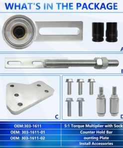 Engine Crankshaft Pulley Torque Multiplier Tool Kit 1500Nm Max Output