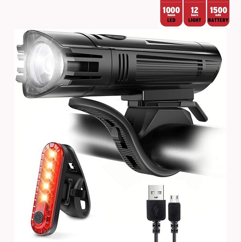 350 Lumens USB Rechargeable Bicycle Light Set 4 Modes Front Headlight And Rear Taillight 100m Beam Range - Image 3