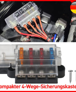4 Way Blade Fuse Box 12V 24V 32V Max Circuit Fuse Block With Cover For Car RV Boat