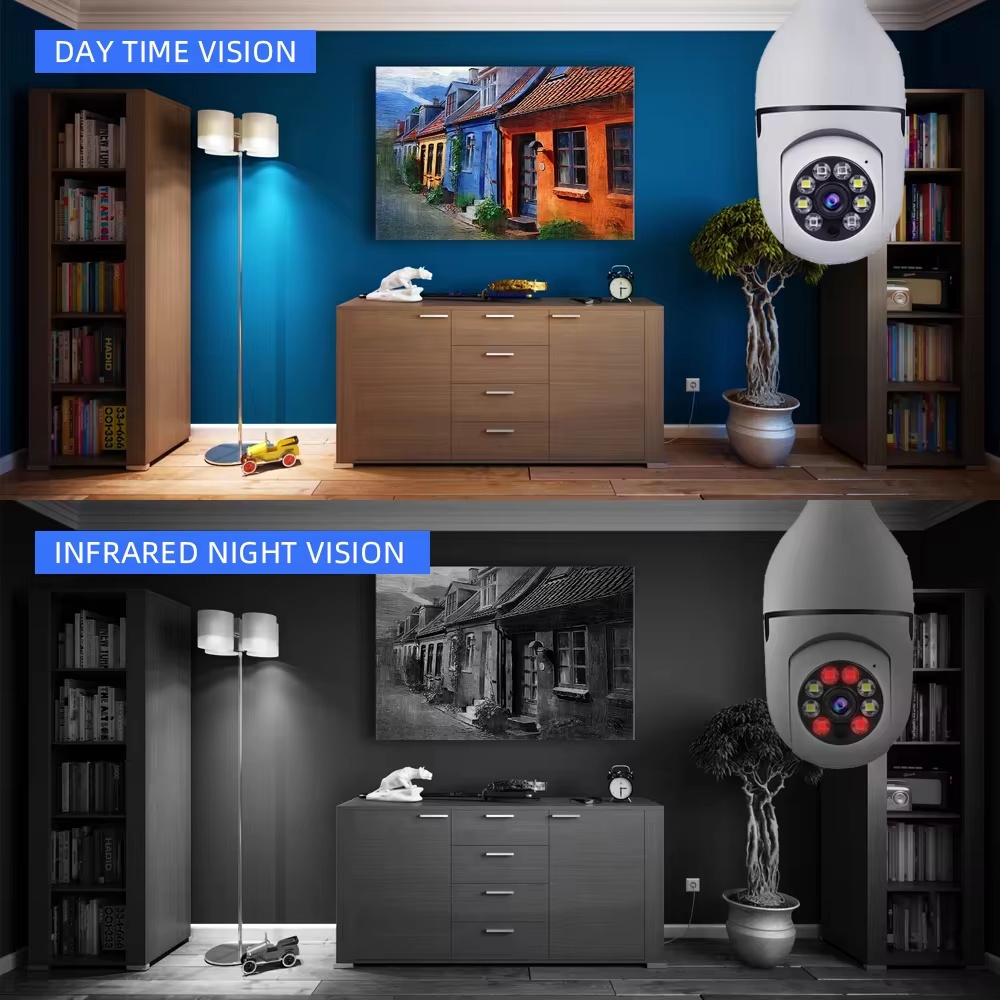 1080P Smart Home Security PTZ Camera Wireless Lights 360 Degree Surveillance Remote View CCTV Security WIFI Light Bulb Camera 3 1080P Smart Home Security PTZ Camera Wireless Lights 360 Degree Surveillance Remote View CCTV Security WIFI Light Bulb Camera - Afbeelding 3