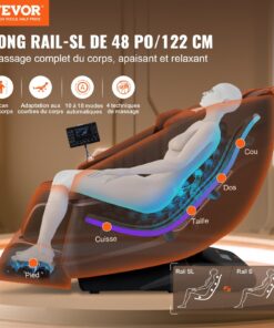 Alternative view of Massagestoel met Flexibele SL-Rail, 3D Full-Body Shiatsu-Massageapparaat, Zwaartekrachtloze Stand, 10 tot 18 Automatische Modi, Verwarming, Bluetooth-Speaker, Luchtkussen en Touchscreen, tot 150kg