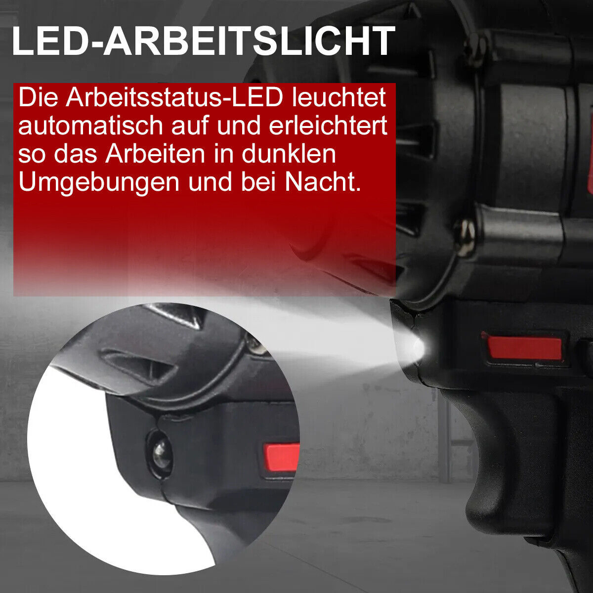 21V Snoerloze Borstelloze Slagmoersleutel 1000Nm Hoog Koppel met 2x 3000mAh Accu's en Doppen 9 21V Snoerloze Borstelloze Slagmoersleutel 1000Nm Hoog Koppel met 2x 3000mAh Accu's en Doppen - Afbeelding 9