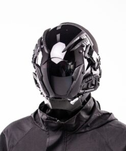 Robot Gloeiend Masker Cosplay Hoofddeksel Zwart - afbeelding 2