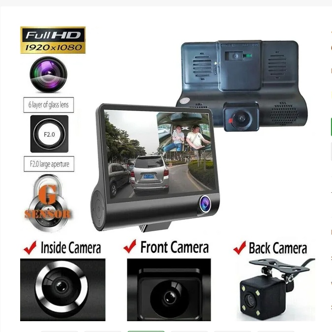 1080P 4 Dual Lens HD Car DVR Rearview Video Dash Cam Recorder Camera G Sensor 3 1080P 4 Dual Lens HD Car DVR Rearview Video Dash Cam Recorder Camera G Sensor - Afbeelding 3