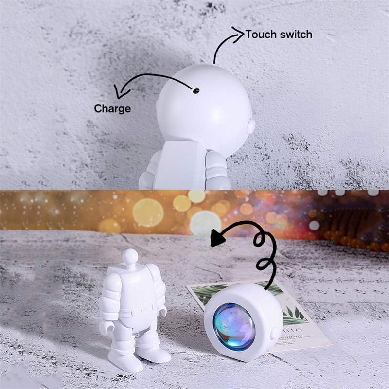 Oplaadbare Astronaut Robot Regenboogprojectie Zonlamp Tafellamp Zonsondergang Sfeerlamp Dimbaar 7 Oplaadbare Astronaut Robot Regenboogprojectie Zonlamp Tafellamp Zonsondergang Sfeerlamp Dimbaar - afbeelding 7