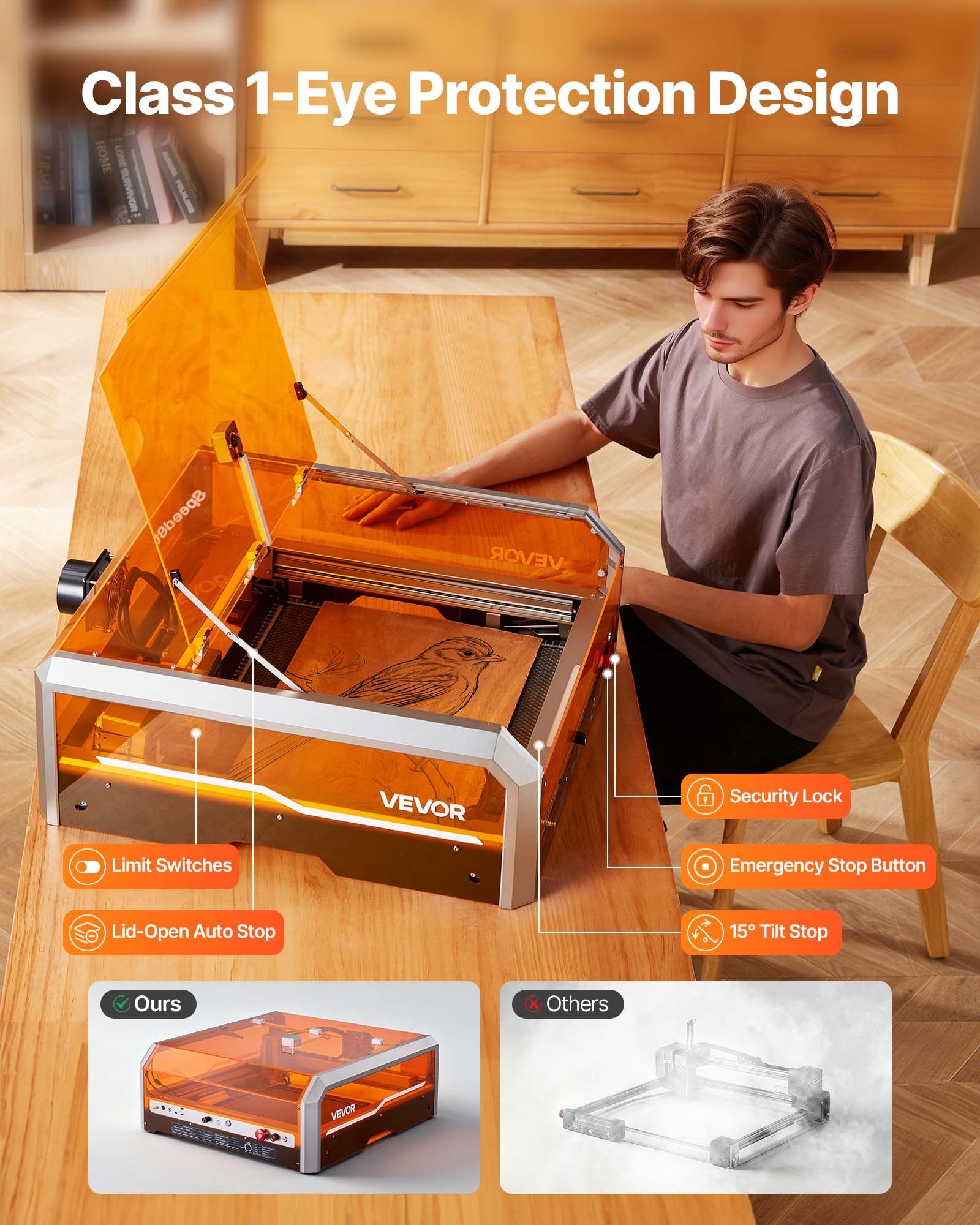 Laser Engraver, 20W, Laser Engraving And Cutting Machine With Enclosure Camera, Laser Cutter, 15.7 X 15.7 In Working Area, 30000 Mm/min, For Wood, Leather, Glass, Paper, Certain Metal, Class 1 4 Laser Engraver, 20W, Laser Engraving And Cutting Machine With Enclosure Camera, Laser Cutter, 15.7 X 15.7 In Working Area, 30000 Mm/min, For Wood, Leather, Glass, Paper, Certain Metal, Class 1 - Afbeelding 4