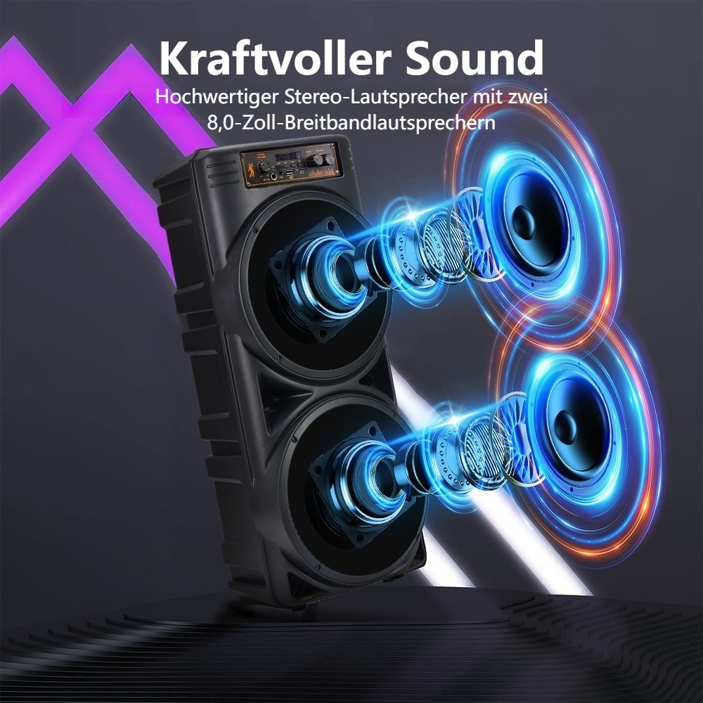 Large Wireless Bluetooth Speaker & Music Box With Microphone, Party LED Light - Image 4