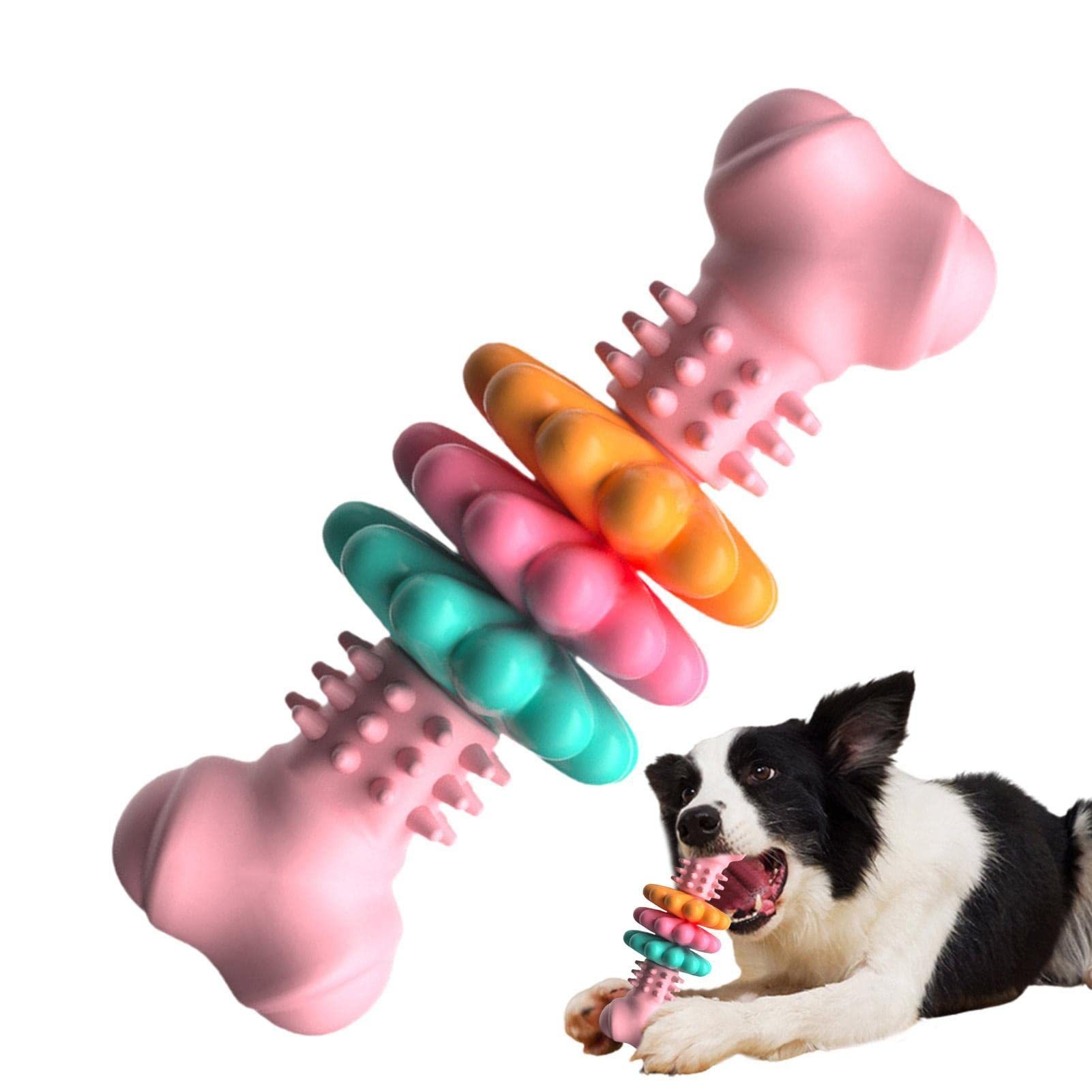 Dog Chew Toy Dog Bone Type Dogs Teeth Cleaning Toys Indestructible TPR Bone Chewing Bite Resistant Teething Toys Pet Products - Afbeelding 3