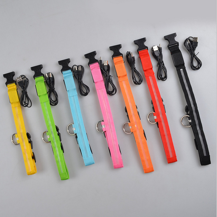 Nylon LED Pet Dog Luminous Collar Night Safety Flashing Glow in Dark Dog Cat Leash Adjustable Pet Supplies - Afbeelding 9