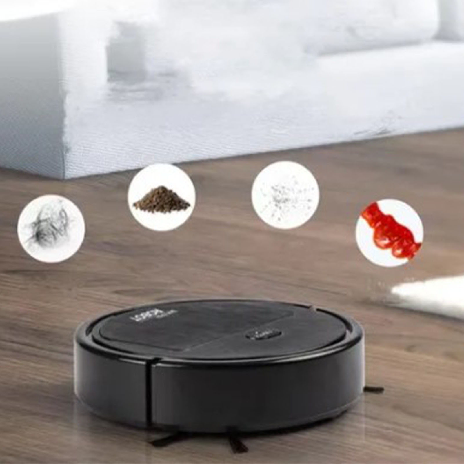 Automatische Stofzuiger, Stil, Oplaadbaar, 3-in-1 Intelligente Robotstofzuiger voor Haar, Stof en Vlekken - Zwart 5 Automatische Stofzuiger, Stil, Oplaadbaar, 3-in-1 Intelligente Robotstofzuiger voor Haar, Stof en Vlekken - Zwart - afbeelding 5