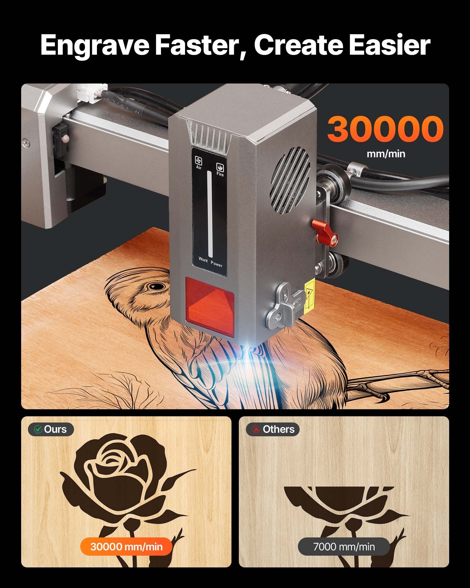 Laser Engraver, 20W, Laser Engraving And Cutting Machine With Enclosure Camera, Laser Cutter, 15.7 X 15.7 In Working Area, 30000 Mm/min, For Wood, Leather, Glass, Paper, Certain Metal, Class 1 5 Laser Engraver, 20W, Laser Engraving And Cutting Machine With Enclosure Camera, Laser Cutter, 15.7 X 15.7 In Working Area, 30000 Mm/min, For Wood, Leather, Glass, Paper, Certain Metal, Class 1 - Afbeelding 5