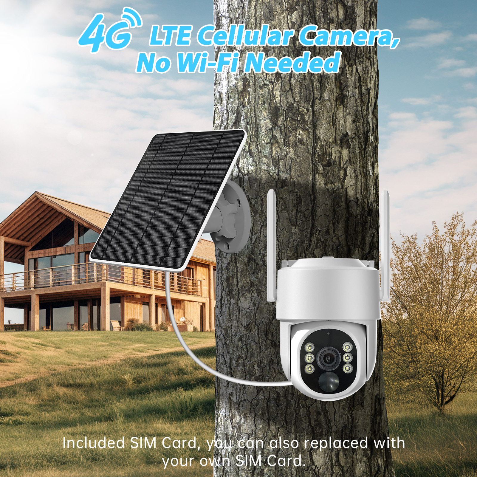 4G Rechargeable Battery PTZ CAMERA With 64GB Memory Card 4MP Dome Solar Camera CCTV Security 360 Degree Ip PTZ Camera 2 4G Rechargeable Battery PTZ CAMERA With 64GB Memory Card 4MP Dome Solar Camera CCTV Security 360 Degree Ip PTZ Camera - Afbeelding 2
