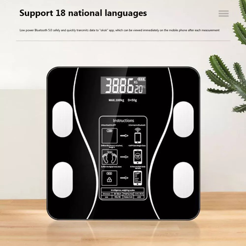 Bluetooth Body Fat Scale - Black - Image 10