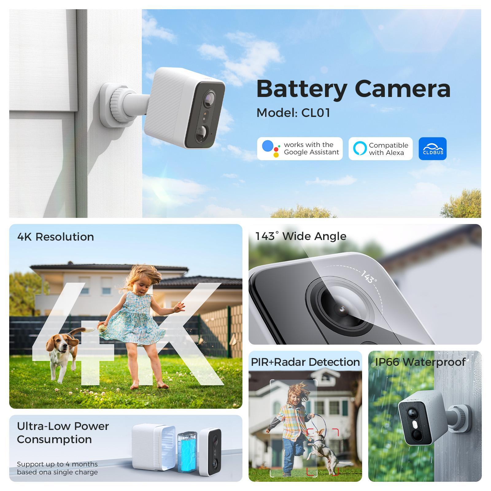 LNDU CL01 4K Wireless Security Camera 143 Degree Wide Angle Infrared Night Vision Human Body Sensing Dual Identification Detection 6 LNDU CL01 4K Wireless Security Camera 143 Degree Wide Angle Infrared Night Vision Human Body Sensing Dual Identification Detection - Afbeelding 6