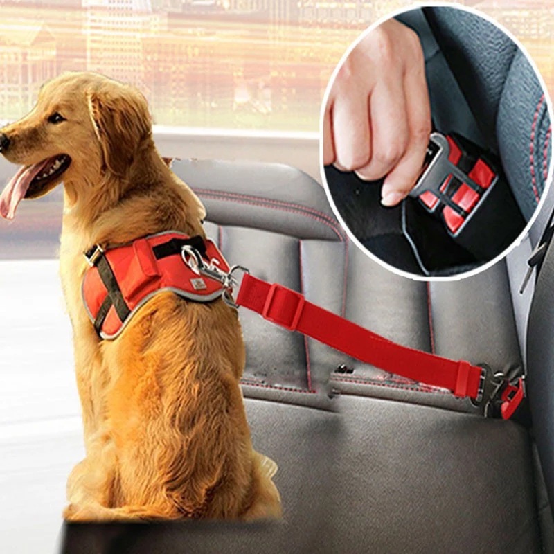 Adjustable Pet Cat Dog Car Seat Belt Pet Seat Vehicle Dog Harness Lead Clip Safety Lever Traction Dog Collars Dogs Accessoires Pets Products - Afbeelding 2