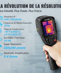 Alternative view of Thermal Imaging Camera, 320 X 240 Pixels Super Resolution, 25Hz Refresh Rate Infrared Camera With -4 To 752°F Temperature Range, 32G Built-in SD Card, And Rechargeable Li-ion Battery