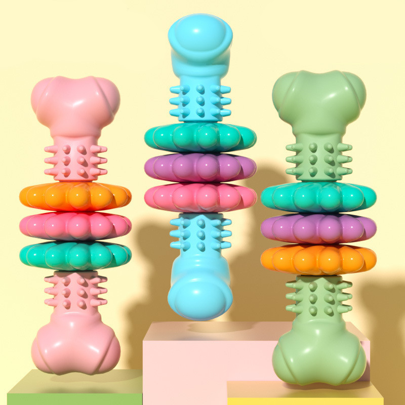 Dog Chew Toy Dog Bone Type Dogs Teeth Cleaning Toys Indestructible TPR Bone Chewing Bite Resistant Teething Toys Pet Products - Afbeelding 10
