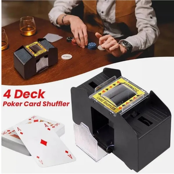 Elektrische Kaartenschudder, Automatische Pokerkaart Schudmachine voor 4 Decks, Casinostijl 1 Elektrische Kaartenschudder, Automatische Pokerkaart Schudmachine voor 4 Decks, Casinostijl