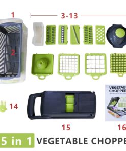 Alternative view of 15 In 1 Manual Vegetable Chopper Slicer Dicer 1.5L Food Chopper With Drain Basket And Hand Guard
