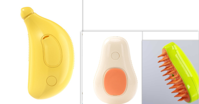 Steamy Cat Brush Cat Dog Grooming Comb Electric Self Cleaning Steam Cat Brush For Massage Avocado Shape Pet Spray Cat Grooming - Afbeelding 2