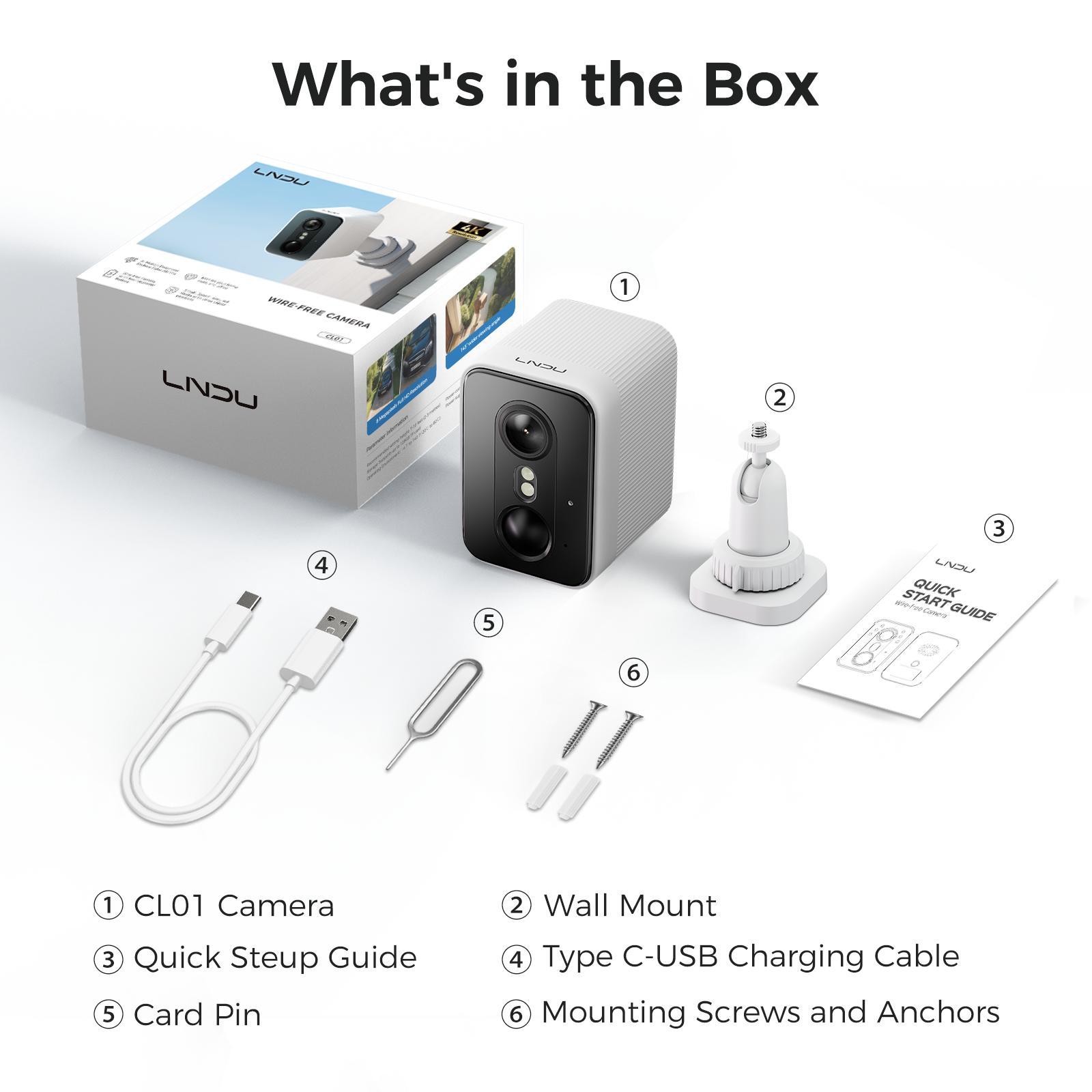 LNDU CL01 4K Wireless Security Camera 143 Degree Wide Angle Infrared Night Vision Human Body Sensing Dual Identification Detection 8 LNDU CL01 4K Wireless Security Camera 143 Degree Wide Angle Infrared Night Vision Human Body Sensing Dual Identification Detection - Afbeelding 8
