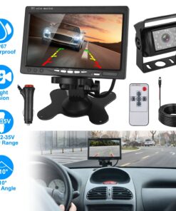 1Pc 7In Screen Backup Camera System Vehicle Rear View Monitor Kit IP67 Waterproof Car Parking Reverse System With Night Vision For Car Trunk Van SUV