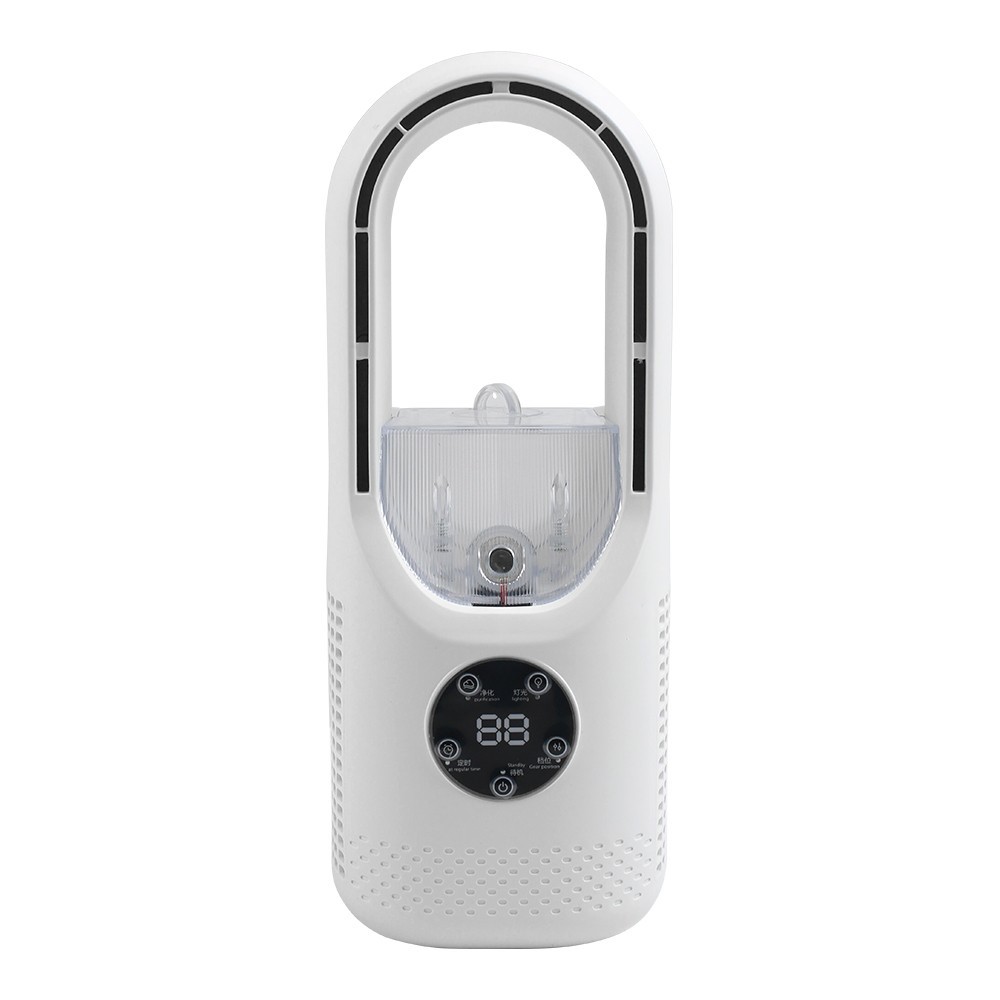 Draagbare Bladloze Luchtkoeler Ventilator, 6-Snelheden Stille Bureauventilator met Luchtbevochtiger, Timer en Gekleurde Lampjes, USB Mini Airco 5 Draagbare Bladloze Luchtkoeler Ventilator, 6-Snelheden Stille Bureauventilator met Luchtbevochtiger, Timer en Gekleurde Lampjes, USB Mini Airco - Afbeelding 5