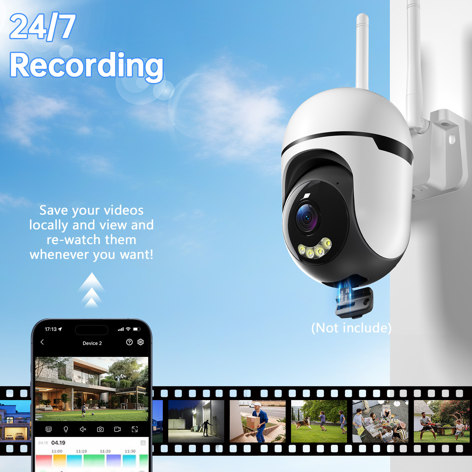 3MP PTZ Wireless Indoor Outdoor Mini Camera CCTV Network Security System Wifi Camera With 3 Meter Cable 2 3MP PTZ Wireless Indoor Outdoor Mini Camera CCTV Network Security System Wifi Camera With 3 Meter Cable - Afbeelding 2