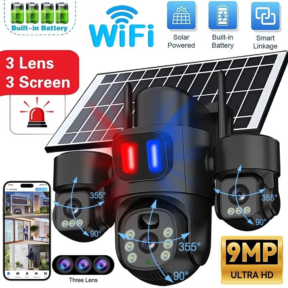 3-in-1 Wireless Solar Camera 360 Waterproof Durable Outdoor Energy Saving WIFI 1 3-in-1 Wireless Solar Camera 360 Waterproof Durable Outdoor Energy Saving WIFI