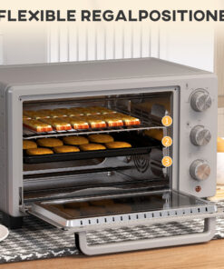 Elektrische Mini-Oven met Verwarmingsplaten, Verstelbare Temperatuur, 3 Kookmodi en 3 Rekposities
