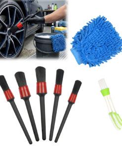 7-Piece Car Detailing Brush Set, Includes Brushes For Rims, Vents, And Upholstery, Versatile Cleaning Kit Accessories