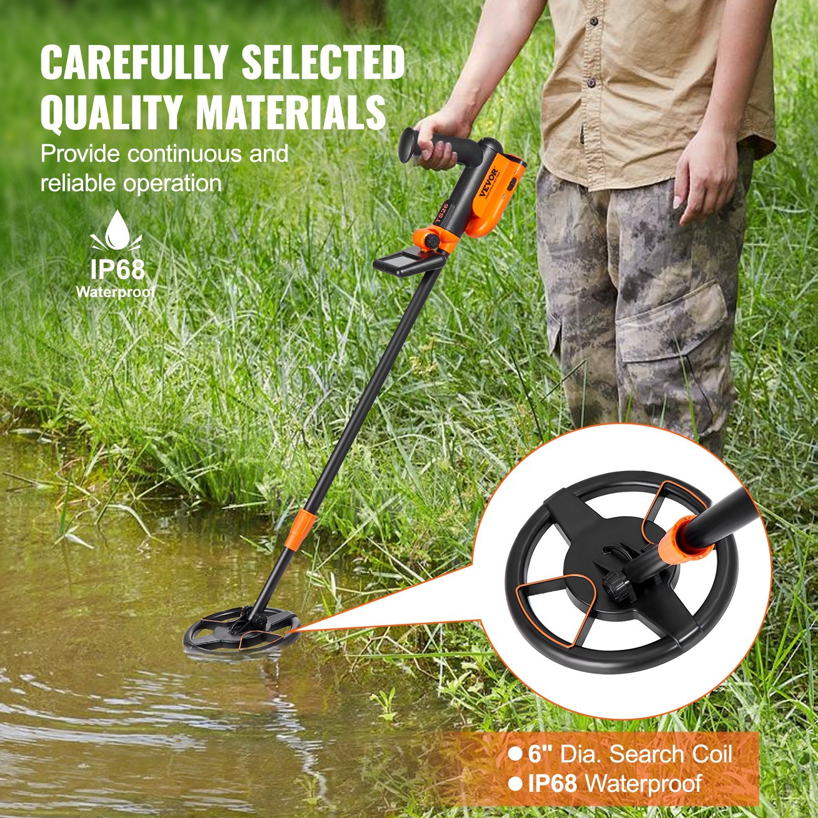 Metaaldetector Kit voor Kinderen, Multifunctionele Professionele Detector met 2 Modi, Metaalzoeker, Waterdichte 15,2cm Spoel voor Grotere Diepte, met Schepje en Draagtas 2 Metaaldetector Kit voor Kinderen, Multifunctionele Professionele Detector met 2 Modi, Metaalzoeker, Waterdichte 15,2cm Spoel voor Grotere Diepte, met Schepje en Draagtas - Afbeelding 2