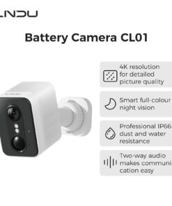 LNDU CL01 4K Wireless Security Camera 143 Degree Wide Angle Infrared Night Vision Human Body Sensing  Dual Identification Detection