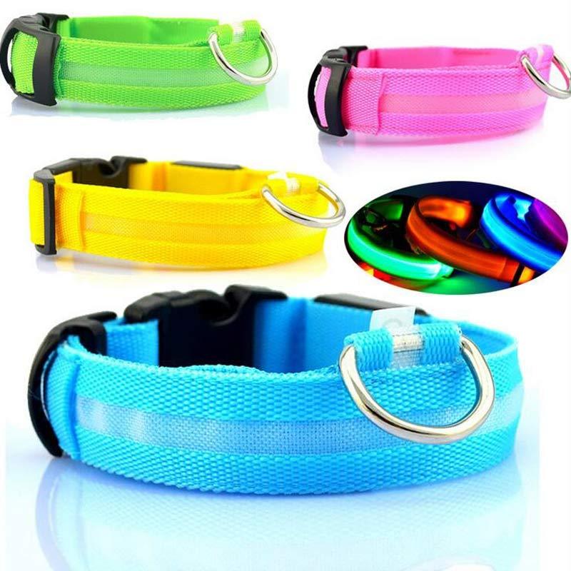 Nylon LED Pet Dog Luminous Collar Night Safety Flashing Glow in Dark Dog Cat Leash Adjustable Pet Supplies - Afbeelding 6