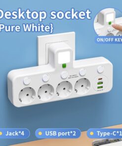 Alternative view of 4-Voudige EU Stekkerdoos Multi-Stekker Adapter met USB