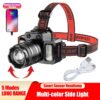 LED Tactische Hoofdlamp USB Oplaadbaar met Bewegingssensor, Zoom, 5 Modi, Noodpowerbank voor Camping 6 LED Tactische Hoofdlamp USB Oplaadbaar met Bewegingssensor, Zoom, 5 Modi, Noodpowerbank voor Camping