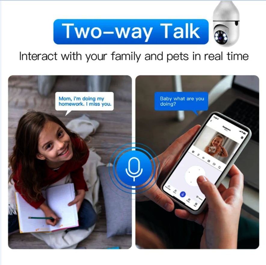 1080P Smart Home Security PTZ Camera Wireless Lights 360 Degree Surveillance Remote View CCTV Security WIFI Light Bulb Camera 5 1080P Smart Home Security PTZ Camera Wireless Lights 360 Degree Surveillance Remote View CCTV Security WIFI Light Bulb Camera - Afbeelding 5