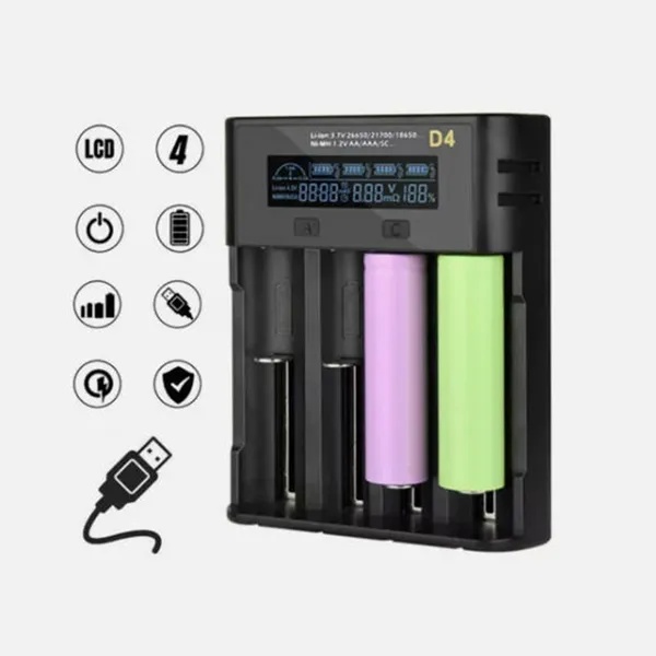 YONII 4-Slots USB LCD Slimme Batterijlader voor NiMH Li-ion SC/F6 AA AAA Batterijen, 2025 2 YONII 4-Slots USB LCD Slimme Batterijlader voor NiMH Li-ion SC/F6 AA AAA Batterijen, 2025 - Afbeelding 2