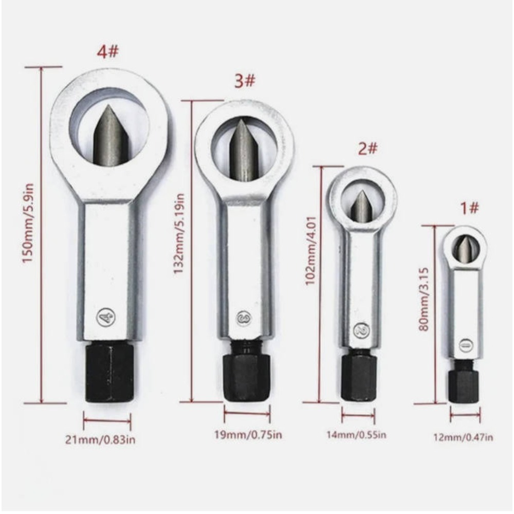 4-Delige Zware Moersplijter Set - Multifunctioneel Metalen Gereedschap voor Vastzittende Moeren 3 4-Delige Zware Moersplijter Set - Multifunctioneel Metalen Gereedschap voor Vastzittende Moeren - Afbeelding 3