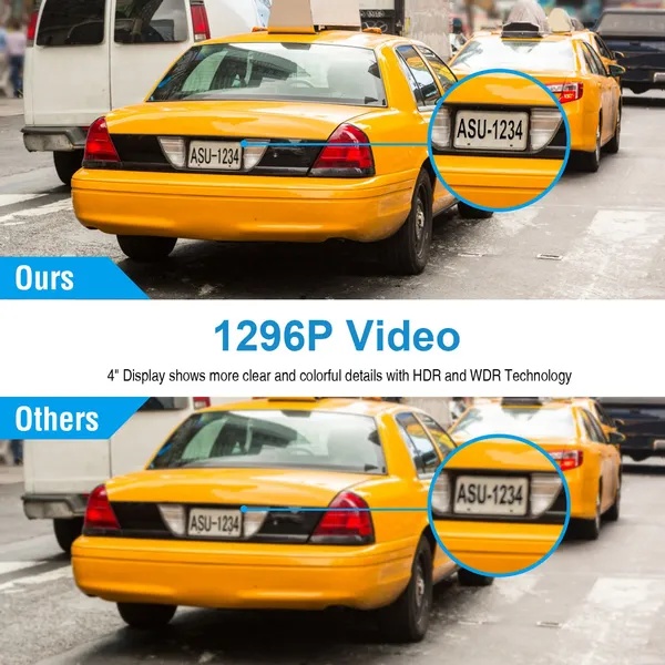 1296P Car DVR Dash Camera 4In 3 Lens Vehicle Driving Recorder Seamless Recording 2 1296P Car DVR Dash Camera 4In 3 Lens Vehicle Driving Recorder Seamless Recording - Afbeelding 2