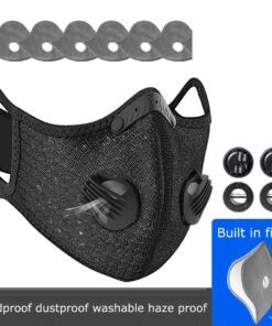 Sport Fietsmasker met Actief Koolfilter, Uitademventielen, Wasbaar