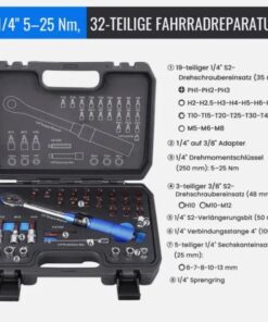 Alternative view of 1/4 Inch Industrial-grade Torque Wrenchdjustable Torque Accuracy Kilograms Auto Mechanic Tooltorque Torque Wrench 5-25Nm Bicycle Repair Tool Kit (32-Piece)