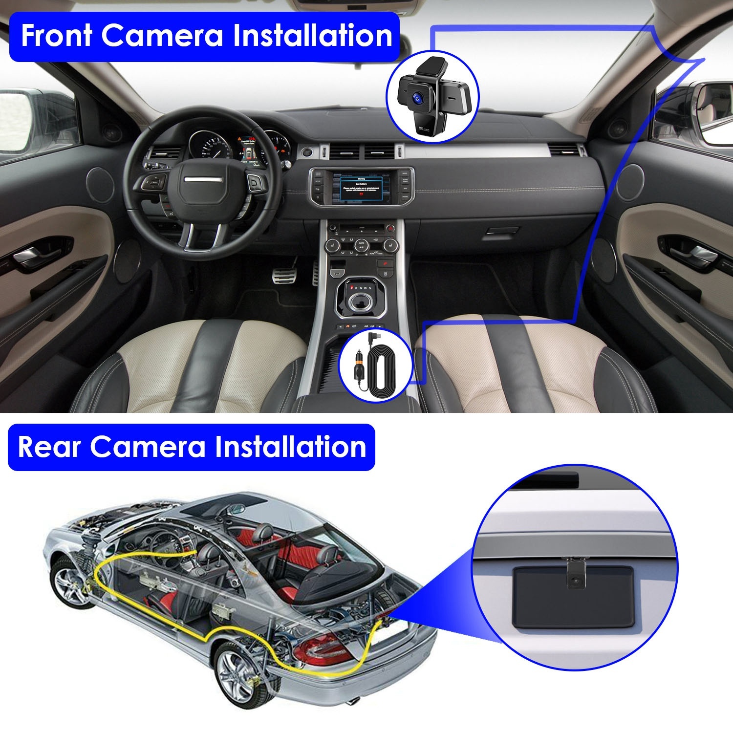 1080P FHD 3 Channel WiFi Dash Cam 170 Degree Wide Angle Triple Car Camera With IR Night G Sensor Motion Detection Loop Recording App Control Support 128G Max 7 1080P FHD 3 Channel WiFi Dash Cam 170 Degree Wide Angle Triple Car Camera With IR Night G Sensor Motion Detection Loop Recording App Control Support 128G Max - Afbeelding 7