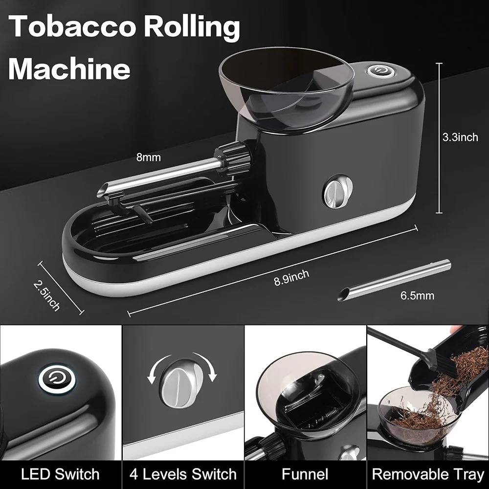 Elektrische Rolmachine, Automatische Vuller, voor Voorgerolde Kegels, Tabak Vullen, King-size Injector 3 Elektrische Rolmachine, Automatische Vuller, voor Voorgerolde Kegels, Tabak Vullen, King-size Injector - Afbeelding 3