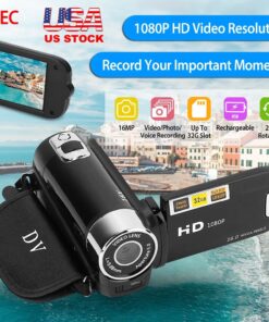 HD 1080P Digitale Videocamera 2.7in 16X Zoom DV Camera 270° Rotatie Oplaadbare Kindercamera met Vullicht Selfie - afbeelding 2