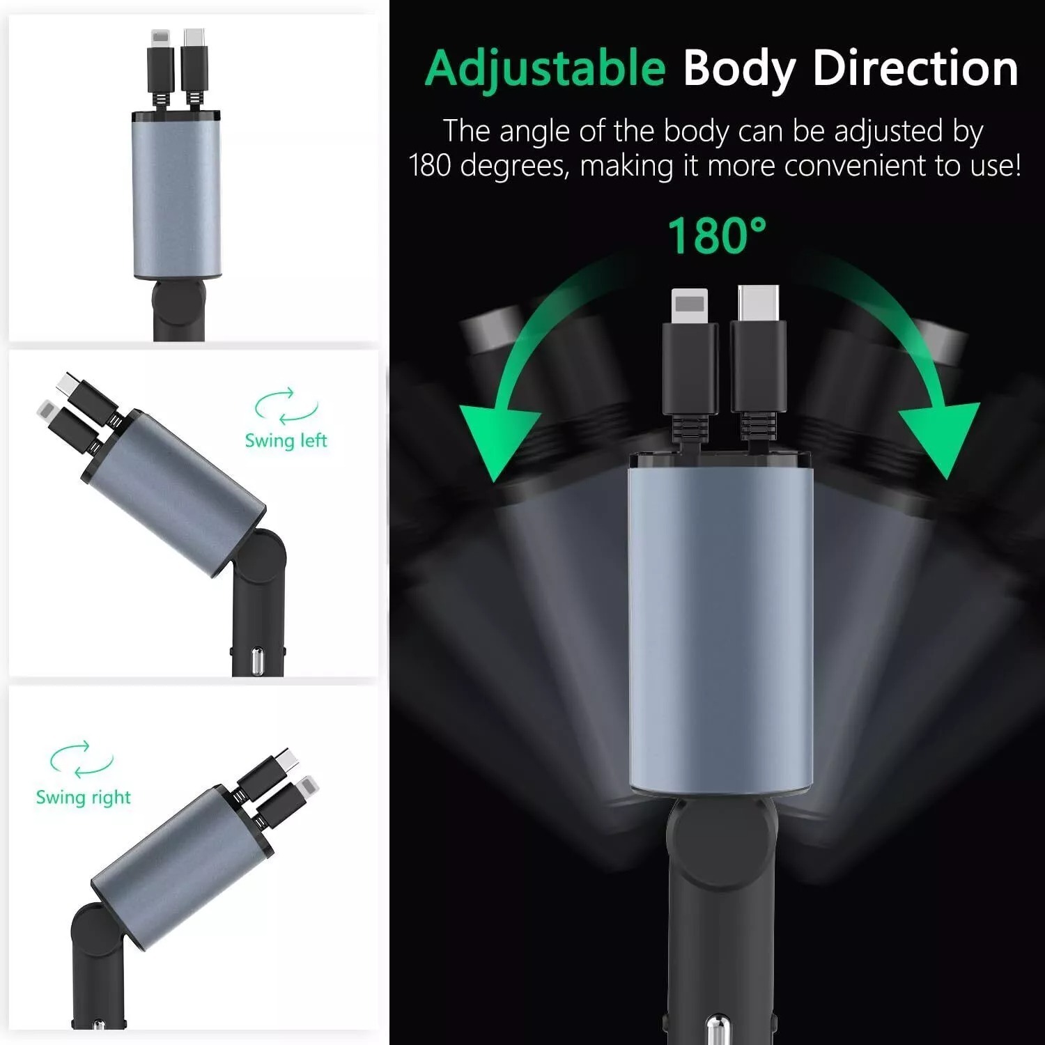 Support pan European shipping--Car USB Cigarette Lighter Fast Charger (120W 4-Port Retractable Cable) 4 Support pan European shipping--Car USB Cigarette Lighter Fast Charger (120W 4-Port Retractable Cable) - Afbeelding 4