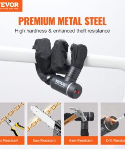 Alternative view of 88 cm Lang Combinatie-Fietskettingslot met 2 Sleutels, Robuust en Diefstalbestendig Hoge Veiligheidsslot, Perfect voor Fiets, Motor, Scooter, Deur, Hek